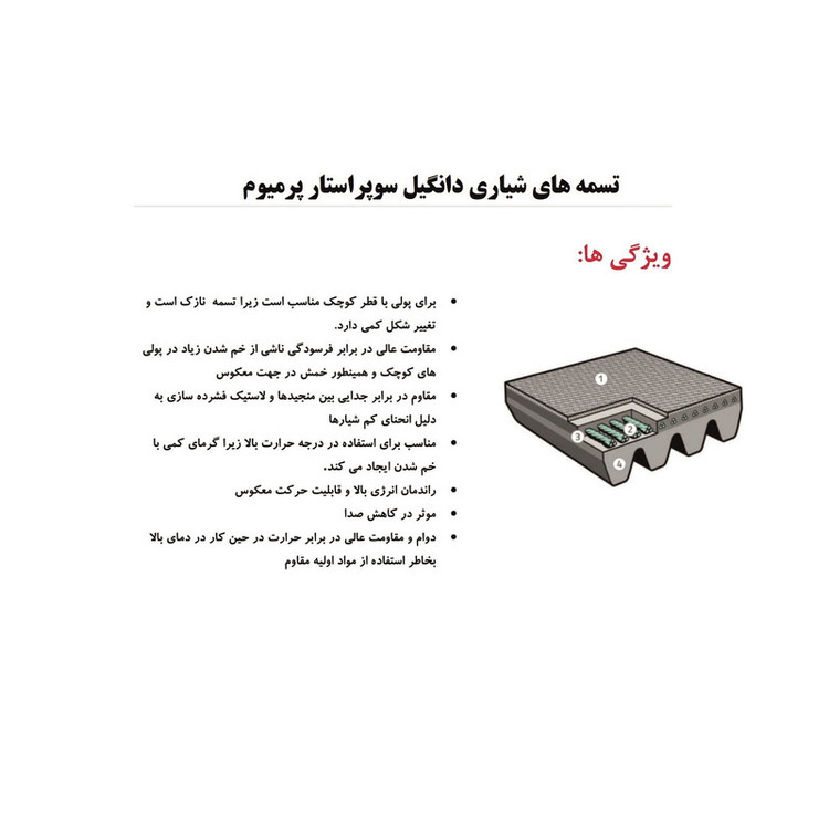 تسمه دینام دانگیل مدل 6PK1665 مناسب برای پژو 405